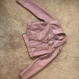 Pink faux leather jacket